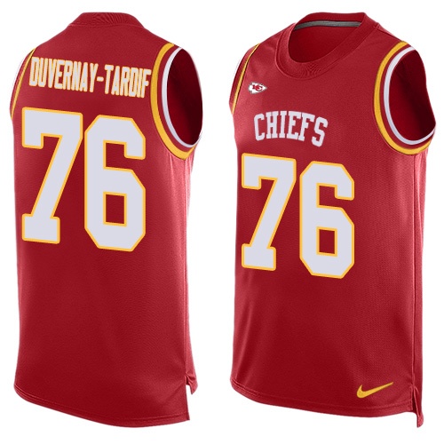 Men's Limited Laurent Duvernay-Tardif Nike Jersey Red - #76 Player Name & Number Tank Top NFL Kansas City Chiefs